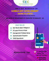 Mobile Application Development using Flutter 2026 Workshop Poster